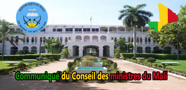 Mali : COMMUNIQUE DU CONSEIL DES MINISTRES  DU MERCREDI 1er NOVEMBRE 2017