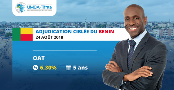 Adjudication ciblée : Le Benin sollicite 50 milliards de FCFA sur le Marché des Titres Publics de l’UEMOA Adjudication ciblée : Le Benin sollicite 50 milliards de FCFA sur le Marché des Titres Publics de l’UEMOA