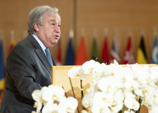 Photo : ONU/Jean Marc Ferré Le Secrétaire général des Nations Unies, António Guterres, s'exprimant lors de la 108e session de la Conférence internationale du Travail le 21 juin 2019