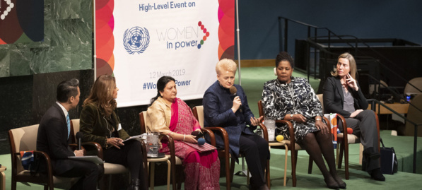 UN Photo/Evan Schneider En 2019, plusieurs dirigeantes ont pris la parole lors du panel de la réunion de haut niveau sur Un événement de haut niveau sur « Les femmes au pouvoir» UN Photo/Evan Schneider En 2019, plusieurs dirigeantes ont pris la parole lors du panel de la réunion de haut niveau sur Un événement de haut niveau sur « Les femmes au pouvoir»