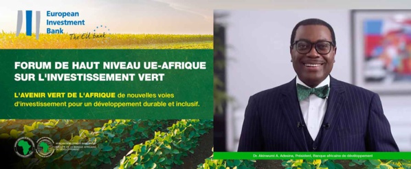Forum UE-Afrique sur l’investissement vert : «Le relèvement à venir offre de vastes possibilités en Afrique », déclare le président de la Bad, Akinwumi A. Adesina Forum UE-Afrique sur l’investissement vert : «Le relèvement à venir offre de vastes possibilités en Afrique », déclare le président de la Bad, Akinwumi A. Adesina