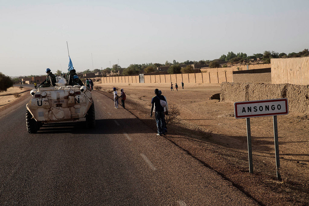 MINUSMA/Marco Dormino Des Casques bleus de la Mission multidimensionnelle intégrée des Nations Unies pour la stabilisation au Mali (MINUSMA) à Ansongo, dans le nord du pays. (Archive)