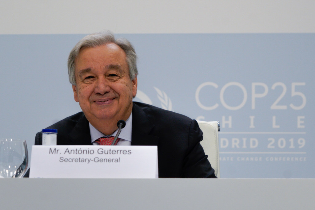 CCNUCC Flickr Le Secrétaire général de l'ONU lors d'une conférence de presse à Madrid le 1er décembre 2019 avant le lancement de la COP25