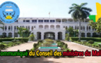 Mali : COMMUNIQUE DU CONSEIL DES MINISTRES  DU MERCREDI 1er NOVEMBRE 2017